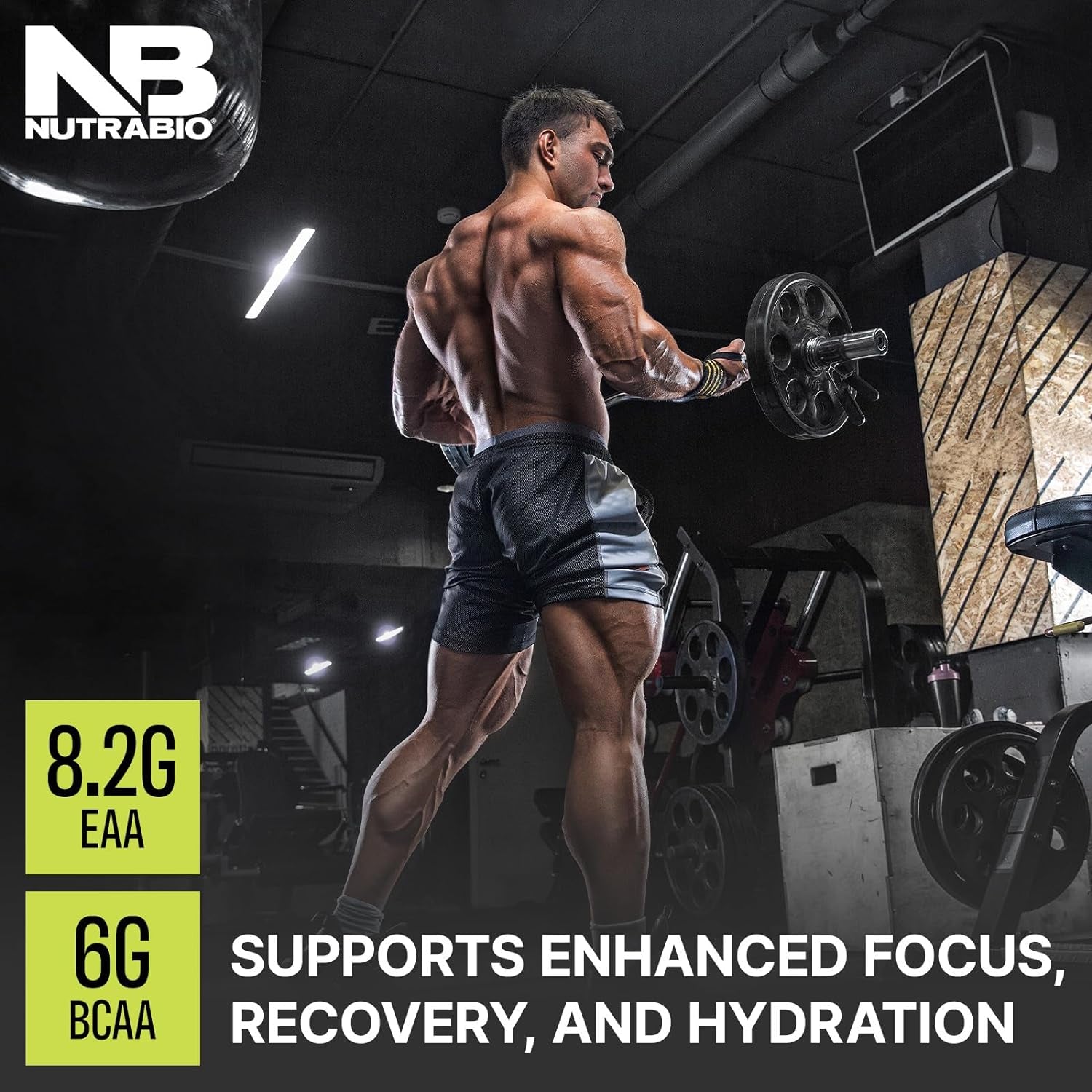 Nutrabio Alpha EAA - All-Day Amino Acids for Muscle Growth and Hydration - Essential Amino Acids with Nootropics & Adaptogens- Full Spectrum EAA BCAA Powder - 30 Servings - Cherry Lime Slush