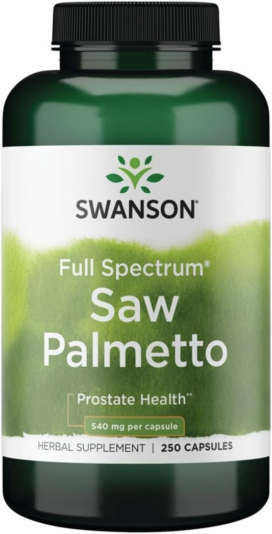 Swanson Saw Palmetto - Herbal Supplement Promoting Male Prostate Health Support - Natural Hair Supplement & Urinary Health Support (540 Mg 250 Capsules)