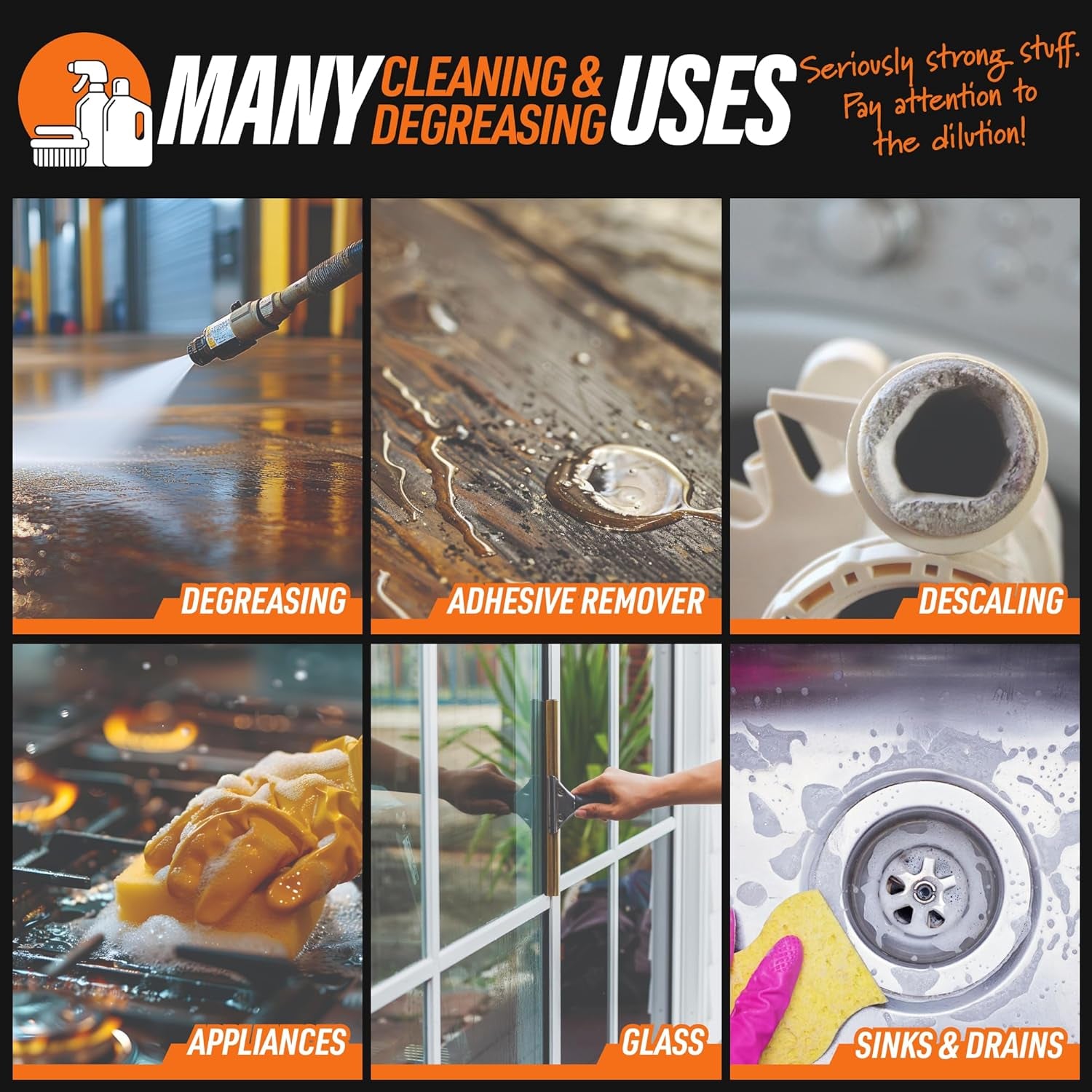 Calyptus 50% Pure Concentrated Vinegar | Maximum-Performance (12.5X) Power | Technical Grade | Dilutes Easily to 5% Acidity (1.5 Cups per Gallon) | Home and Outdoor Cleaning Concentrate | 1 Gallon