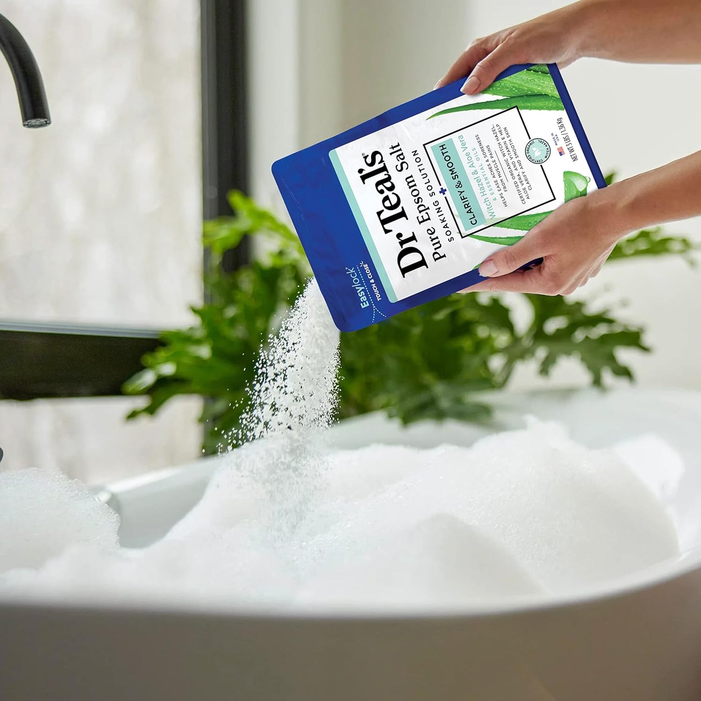 Dr Teal'S Epsom Salt Magnesium Soak, Clarify & Smooth with Witch Hazel & Aloe Vera, 3 Lbs