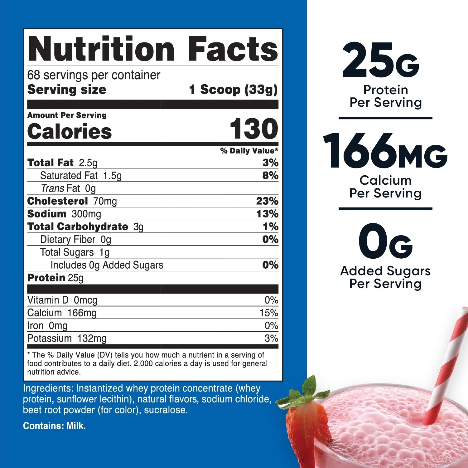 Whey Protein Concentrate (Strawberry Milkshake) 5LBS - Protein Supplement