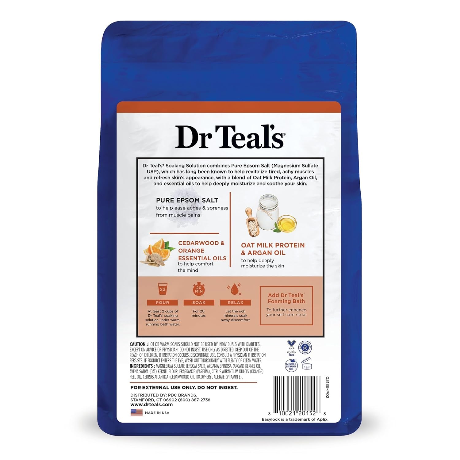 Dr Teal'S Epsom Salt Magnesium Soak, Soothe & Comfort with Oat Milk & Argan Oil, 3 Lbs