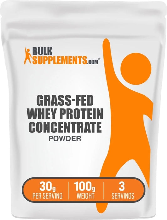 Bulksupplements Grass-Fed Whey Protein Powder - Whey Protein Concentrate, Protein Supplement - Unflavored, 30G per Serving, 1Kg (2.2 Lbs)