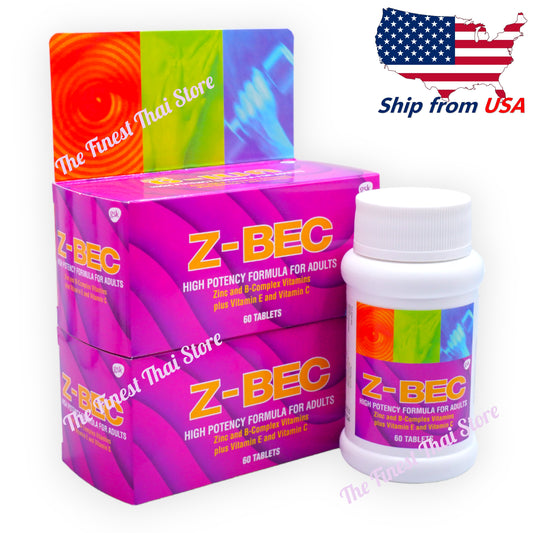 Z-BEC Multivitamins Zinc & B Complex High Potency Formula 60 Tablets X 2 Bottles