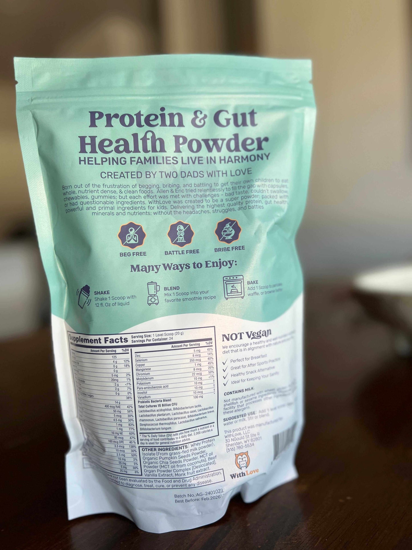 Withlove Kids Protein & Gut Health Powder W/ Multivitamins - Vanilla