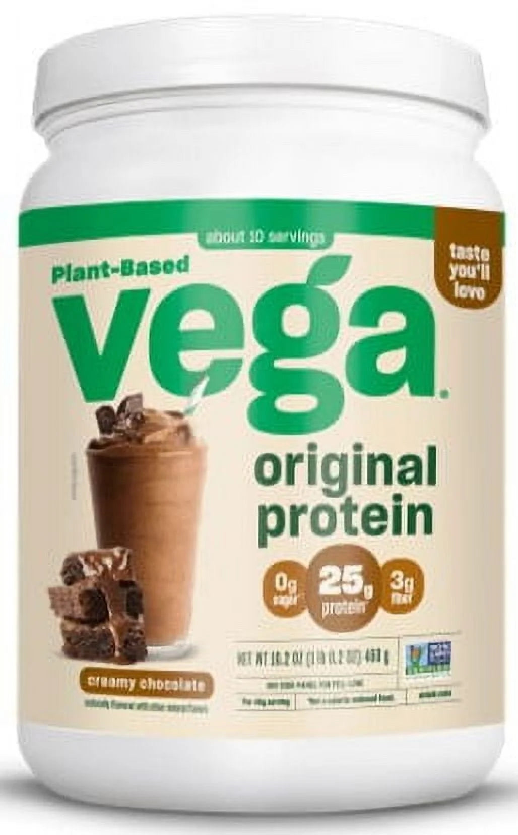 Original Protein Plant-Based Protein Powder, Chocolate, 10 Servings (16.2Oz)