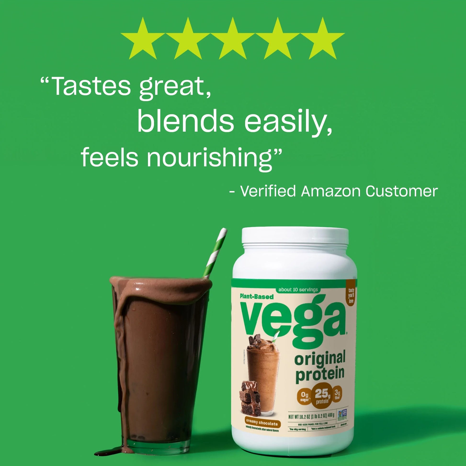 Original Protein Plant-Based Protein Powder, Chocolate, 10 Servings (16.2Oz)