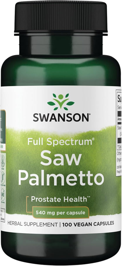 Swanson Saw Palmetto - Herbal Supplement Promoting Male Prostate Health Support - Natural Hair Supplement & Urinary Health Support (540 Mg 250 Capsules)