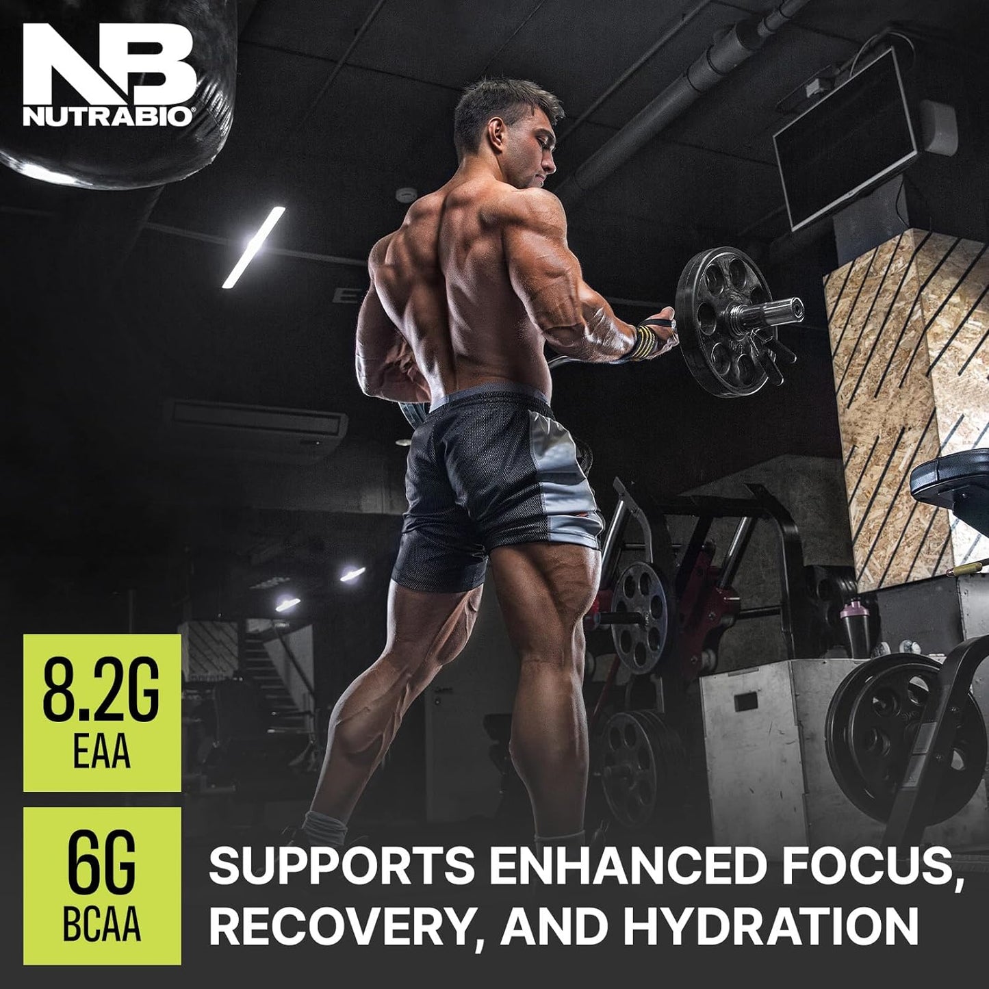 Nutrabio Alpha EAA - All-Day Amino Acids for Muscle Growth and Hydration - Essential Amino Acids with Nootropics & Adaptogens- Full Spectrum EAA BCAA Powder - 30 Servings - Cherry Lime Slush