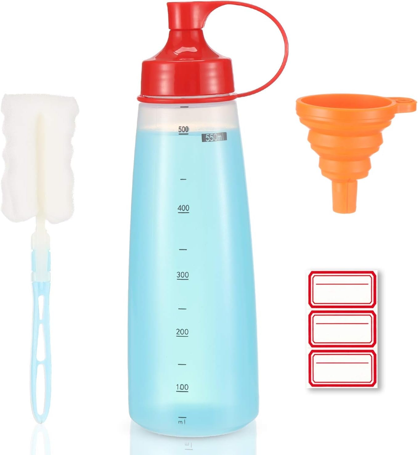 Condiment Squeeze Bottle for Sauces Wide Mouth, Plastic Squeeze Bottles for Condiments, Paint, Ketchup, Mustard, Oil, Resin, Baking, Cake Decorating, Cleaning, BPA Free-Food Grade (10 Oz., 2, Count)