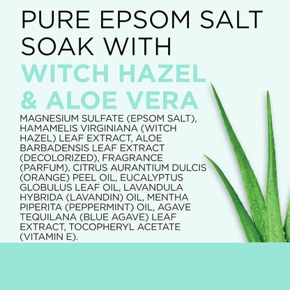 Dr Teal'S Epsom Salt Magnesium Soak, Clarify & Smooth with Witch Hazel & Aloe Vera, 3 Lbs