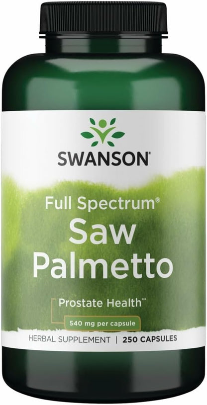 Swanson Saw Palmetto - Herbal Supplement Promoting Male Prostate Health Support - Natural Hair Supplement & Urinary Health Support (540 Mg 250 Capsules)
