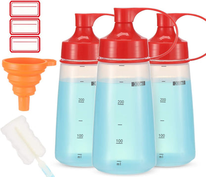 Condiment Squeeze Bottle for Sauces Wide Mouth, Plastic Squeeze Bottles for Condiments, Paint, Ketchup, Mustard, Oil, Resin, Baking, Cake Decorating, Cleaning, BPA Free-Food Grade (10 Oz., 2, Count)