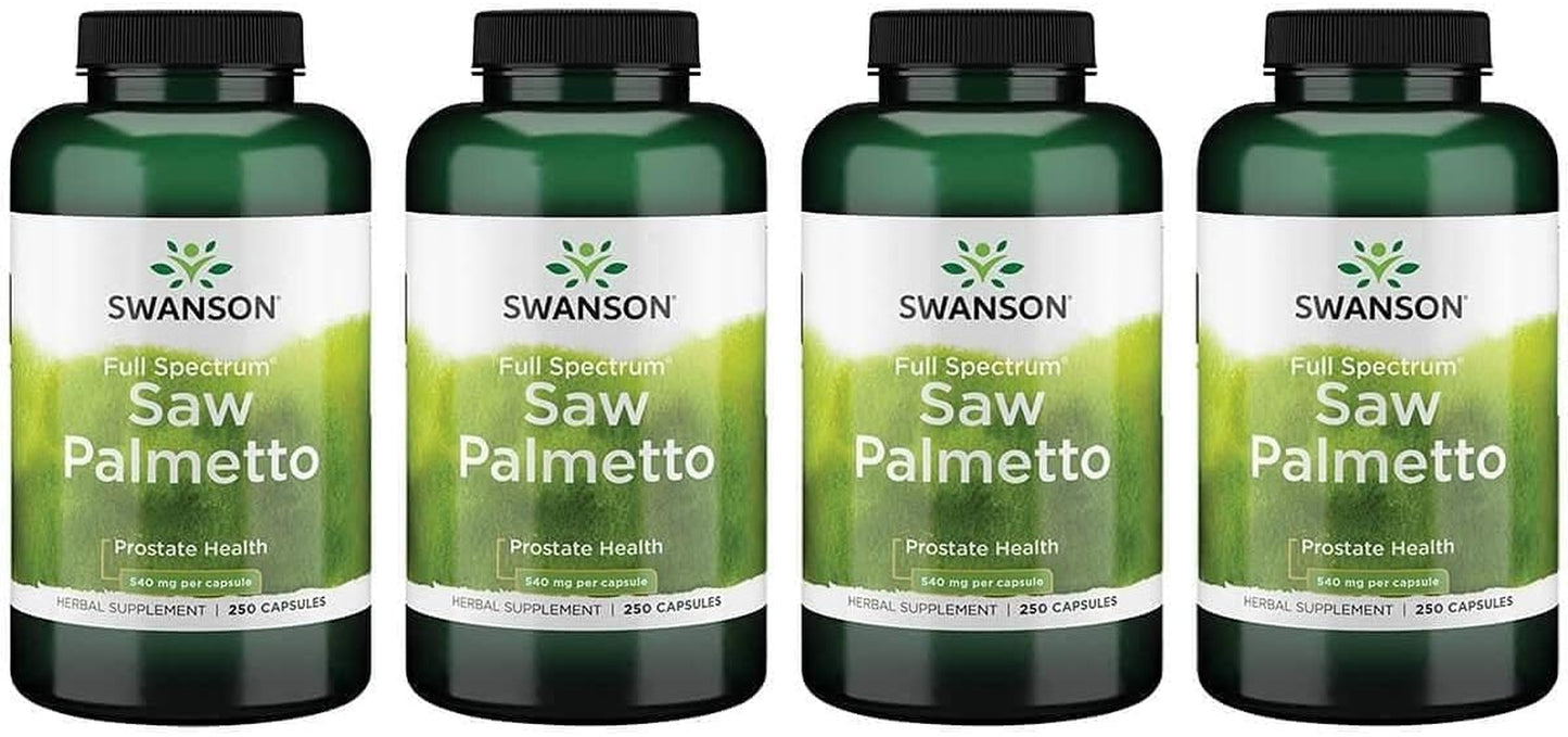 Swanson Saw Palmetto - Herbal Supplement Promoting Male Prostate Health Support - Natural Hair Supplement & Urinary Health Support (540 Mg 250 Capsules)