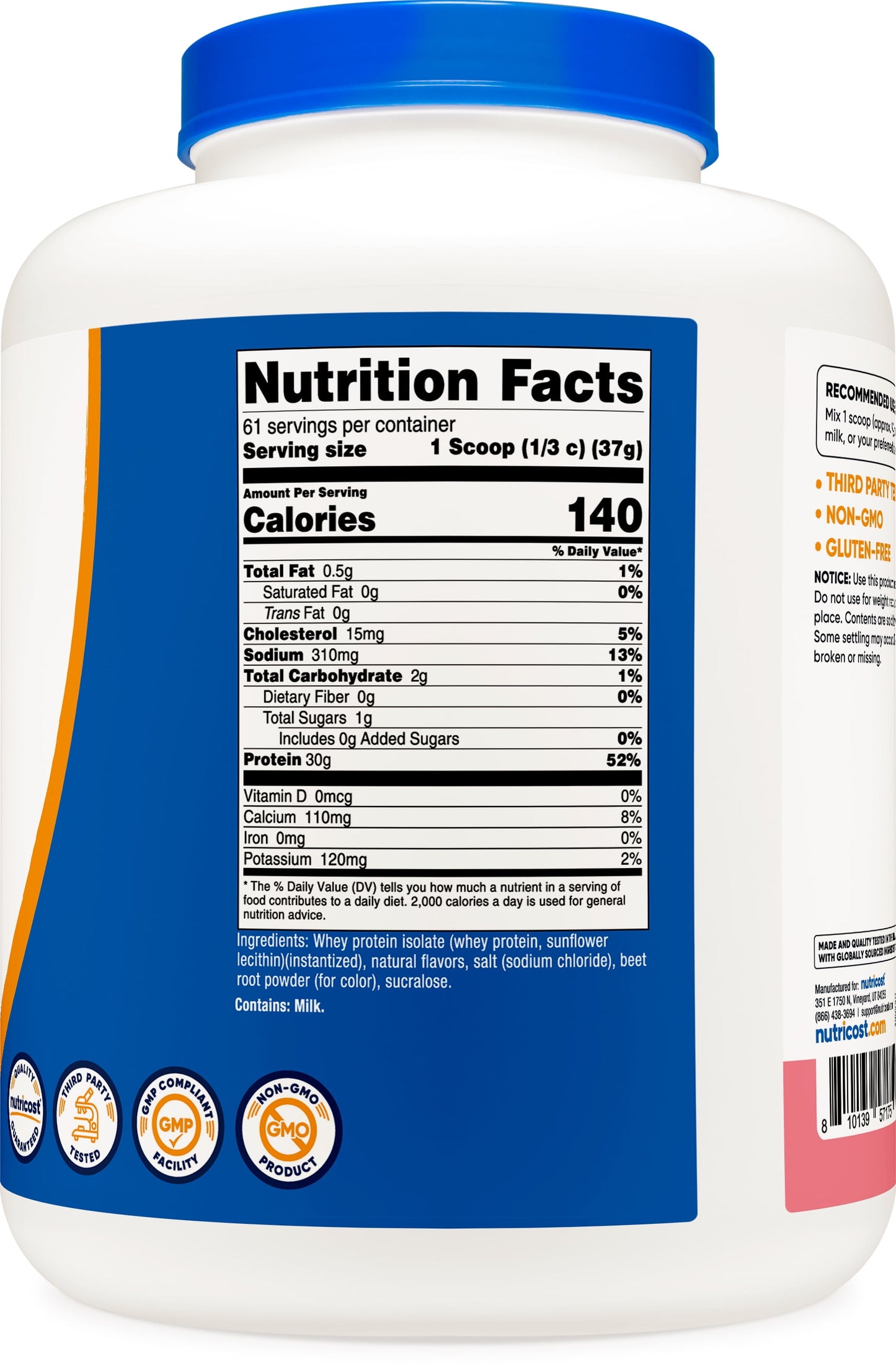 Whey Protein Isolate Powder (Strawberry Milkshake) 5LBS