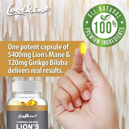 Lion'S Mane Mushroom Capsules - Enhance the Immune System, Improve Memory, Protect Brain Nerves, Relieve Stress
