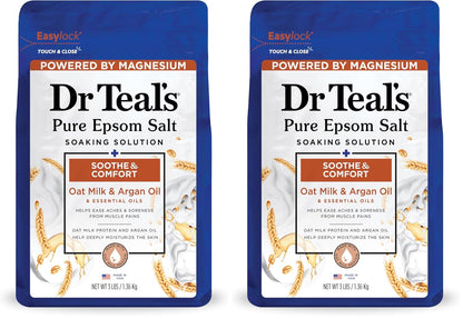 Dr Teal'S Epsom Salt Magnesium Soak, Soothe & Comfort with Oat Milk & Argan Oil, 3 Lbs
