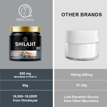 (2 Pack) Beau 600Mg Shilajit Supplement - Pure Himalayan Organic Shilajit Resin with Maximum Potency - Support for Energy, Immunity - 120G (4.2 Oz)