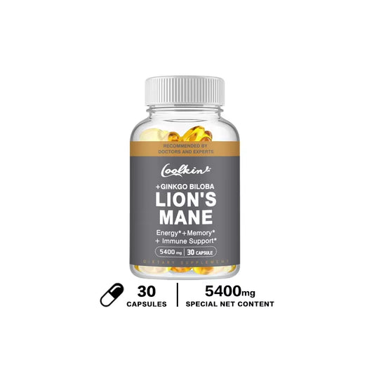 Lion'S Mane Mushroom Capsules - Enhance the Immune System, Improve Memory, Protect Brain Nerves, Relieve Stress