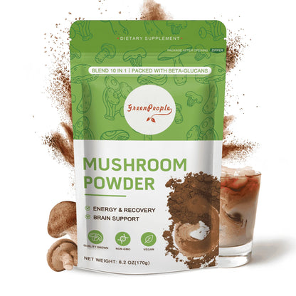 Mushroom Coffee- 10 Mushroom Blend plus Cordycepsour Superfood Powder- 6.2Oz (60 Servings) by