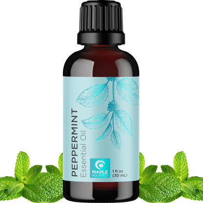 Peppermint Essential Oil for Diffuser Aromatherapy - 100% Pure Peppermint Oil for Hair Skin and Nails plus Undiluted Refreshing Aromatherapy Essential Oil for Diffusers Baths and Topical Uses 4Oz