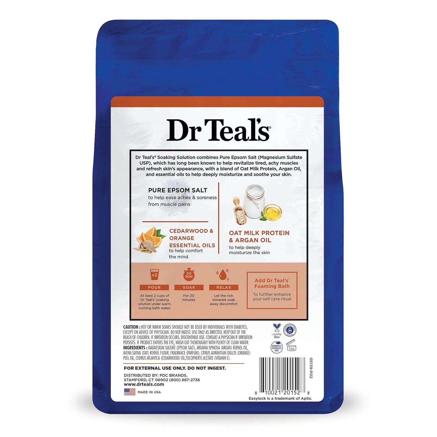 Dr Teal'S Epsom Salt Magnesium Soak, Soothe & Comfort with Oat Milk & Argan Oil, 3 Lbs