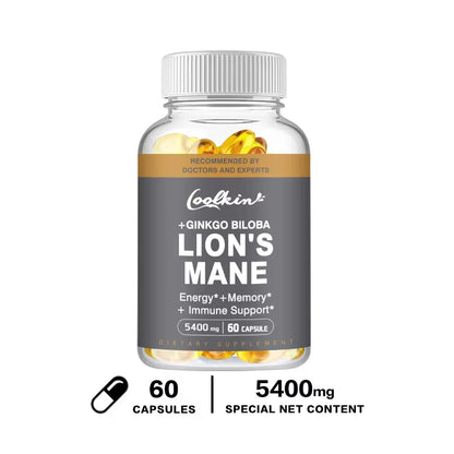 Lion'S Mane Mushroom Capsules - Enhance the Immune System, Improve Memory, Protect Brain Nerves, Relieve Stress