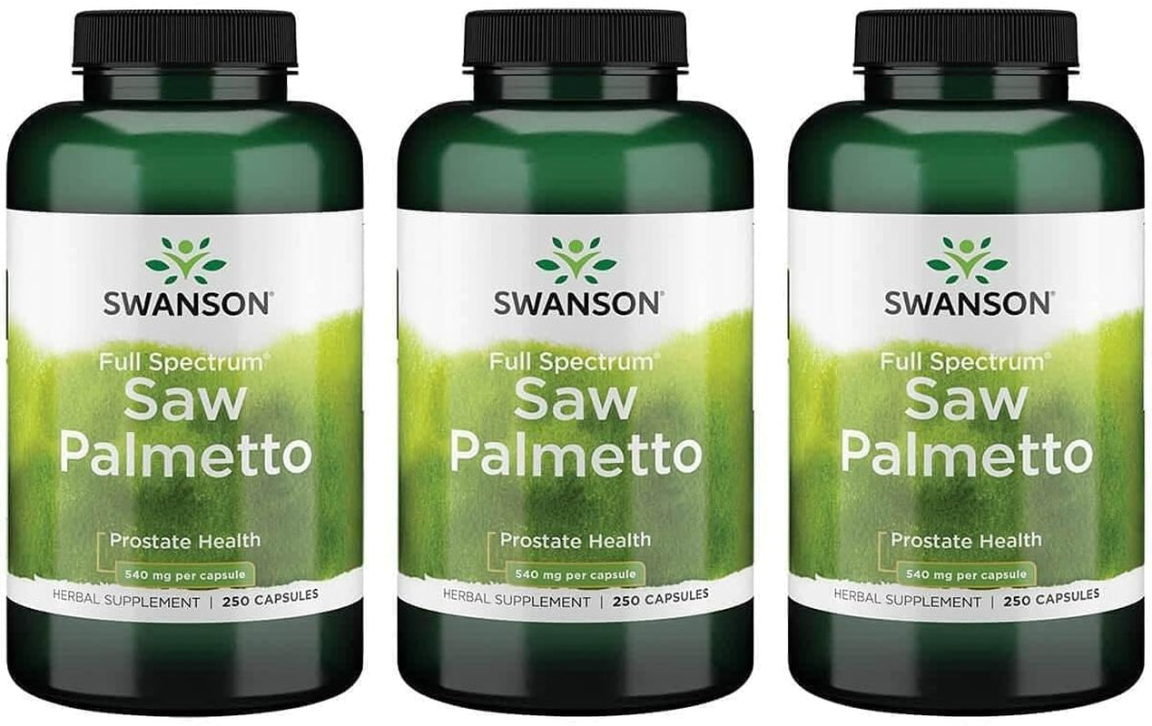 Swanson Saw Palmetto - Herbal Supplement Promoting Male Prostate Health Support - Natural Hair Supplement & Urinary Health Support (540 Mg 250 Capsules)
