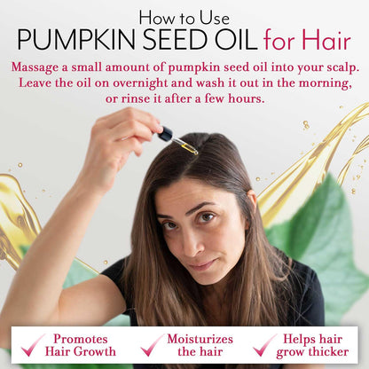 Leven Rose Pumpkin Seed Oil for Hair Growth 2 Oz, 100% Pure Pumpkin Seeds Oil for Skin and Nails - Natural Pumpkin Seed Extract for Moisturizing Scalp, Dry and Rough Skin