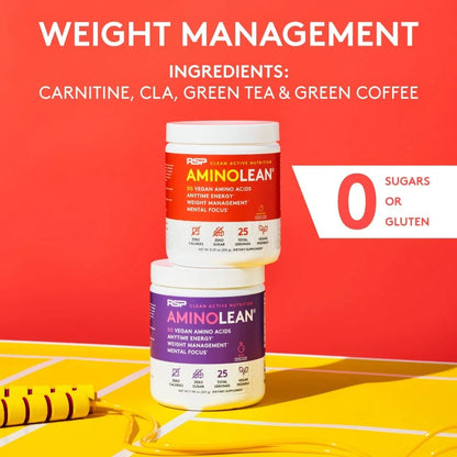 Vegan Aminolean Pre Workout Powder with Bcaas, Natural Amino Energy for Lean Muscle, Mango Flavor, 25 Servings