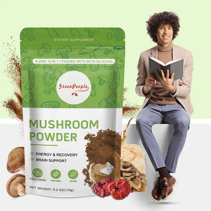Mushroom Coffee- 10 Mushroom Blend plus Cordycepsour Superfood Powder- 6.2Oz (60 Servings) by